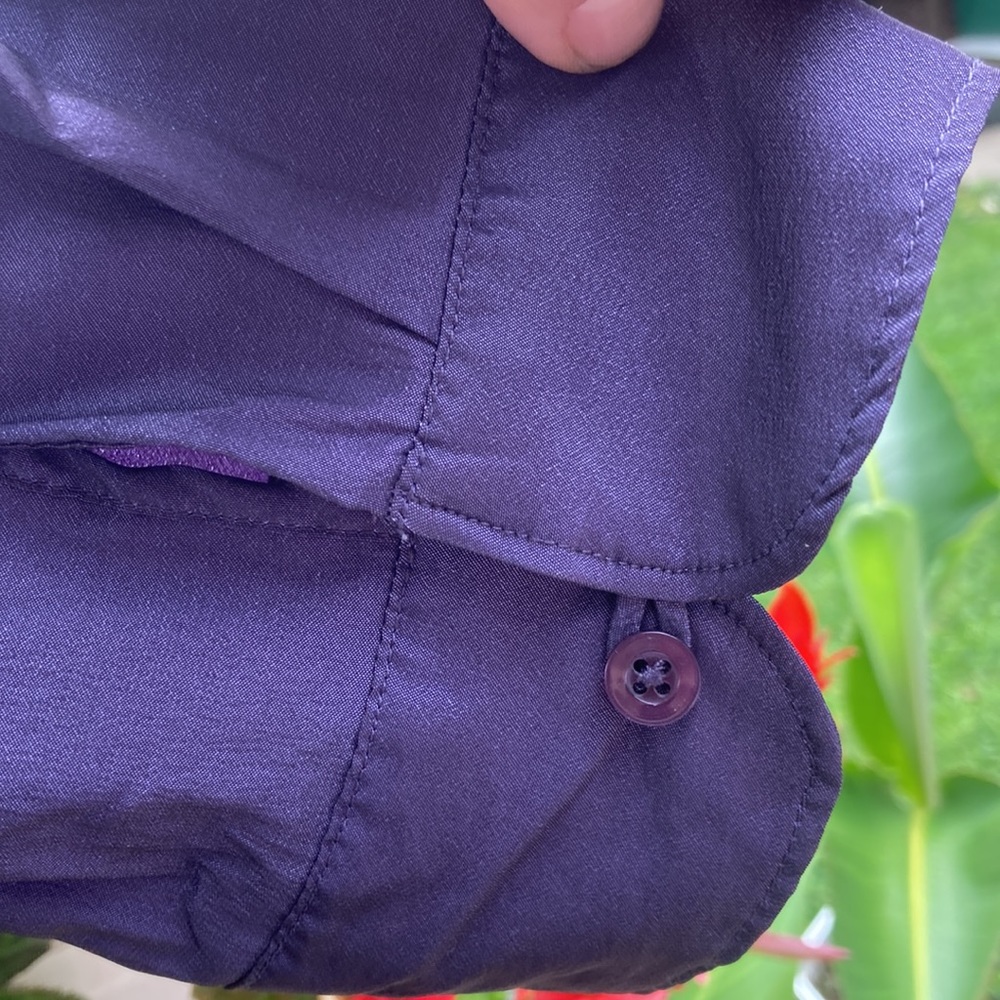 Express stretch - 13/14 purple button up short sleeve shirt - Picture 10 of 10